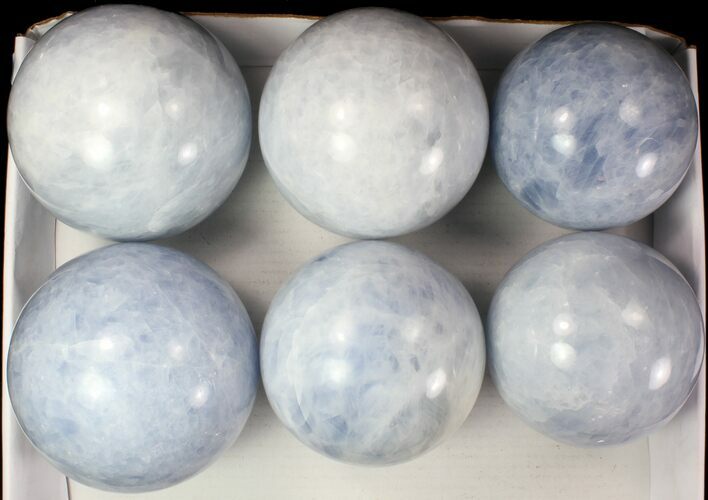 Lot: Blue Calcite Spheres - - Pieces #77963
